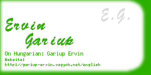 ervin gariup business card